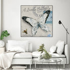 Lonely Butterfly White by David Loblaw on GIANT ART - white typography