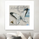 Lonely Butterfly White by David Loblaw on GIANT ART - white typography