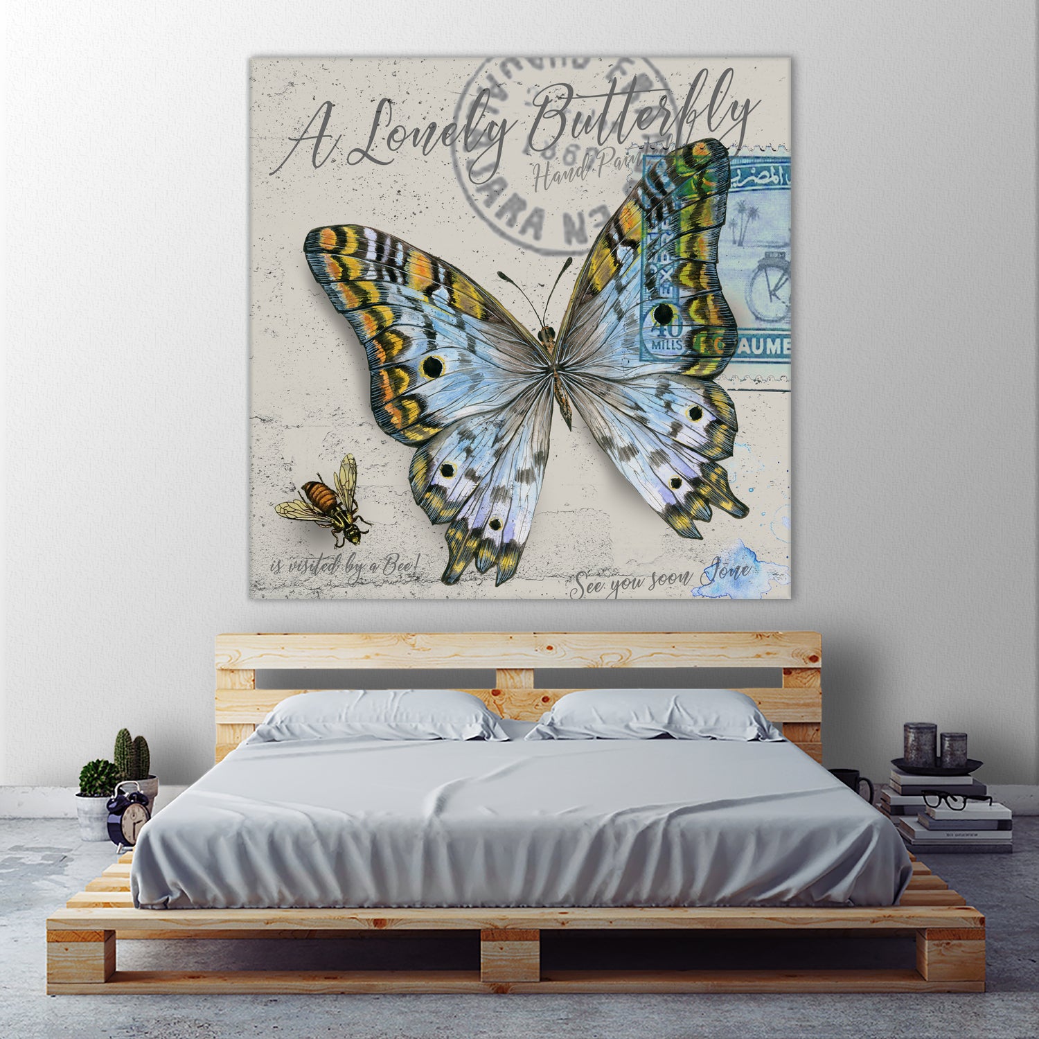 Lonely Butterfly Blue by David Loblaw on GIANT ART - blue photo illustration