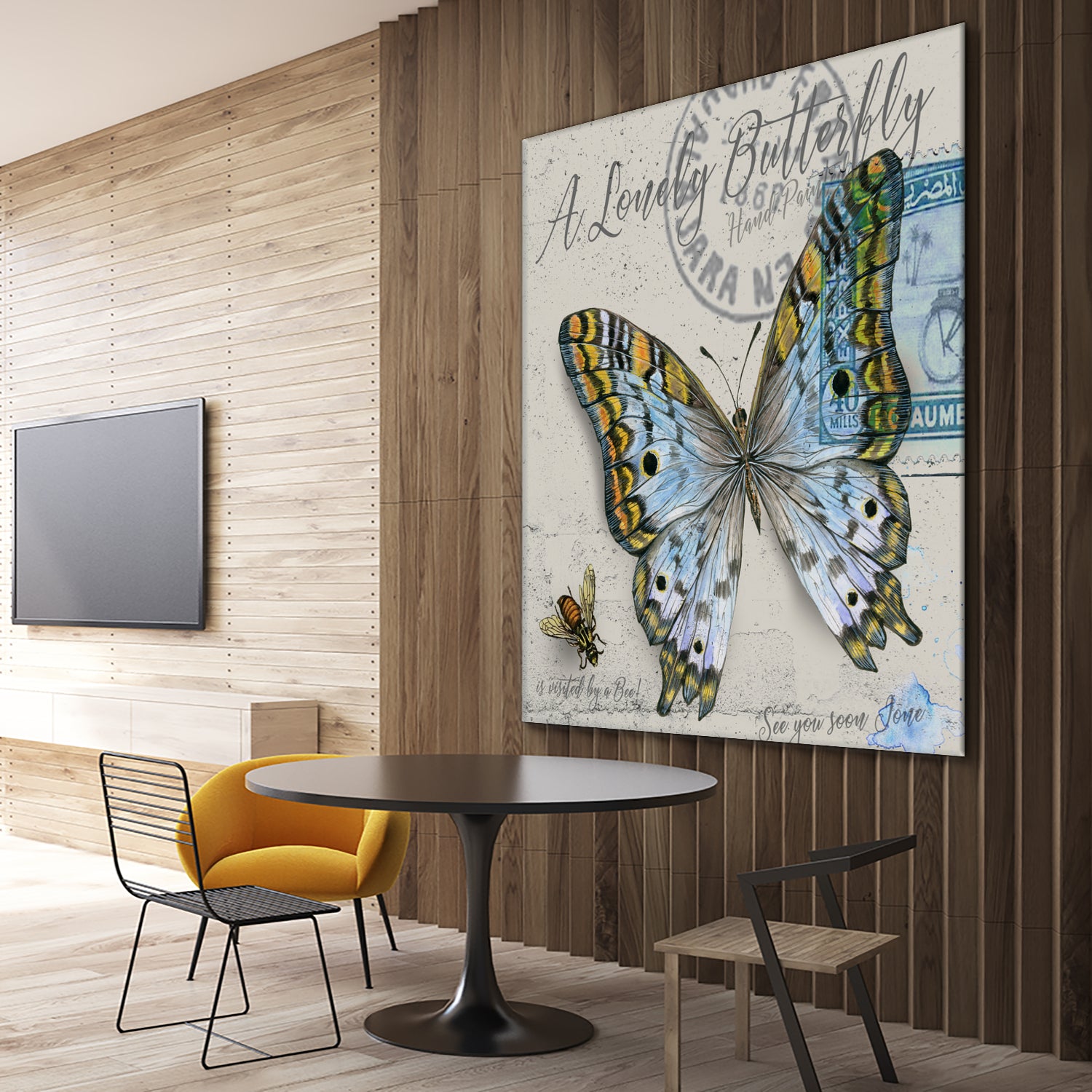 Lonely Butterfly Blue by David Loblaw on GIANT ART - blue photo illustration