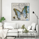 Lonely Butterfly Blue by David Loblaw on GIANT ART - blue photo illustration