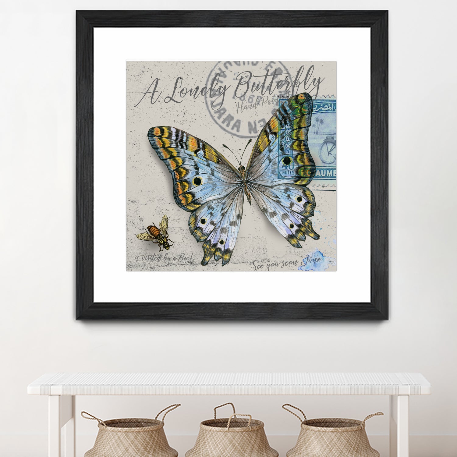 Lonely Butterfly Blue by David Loblaw on GIANT ART - blue photo illustration