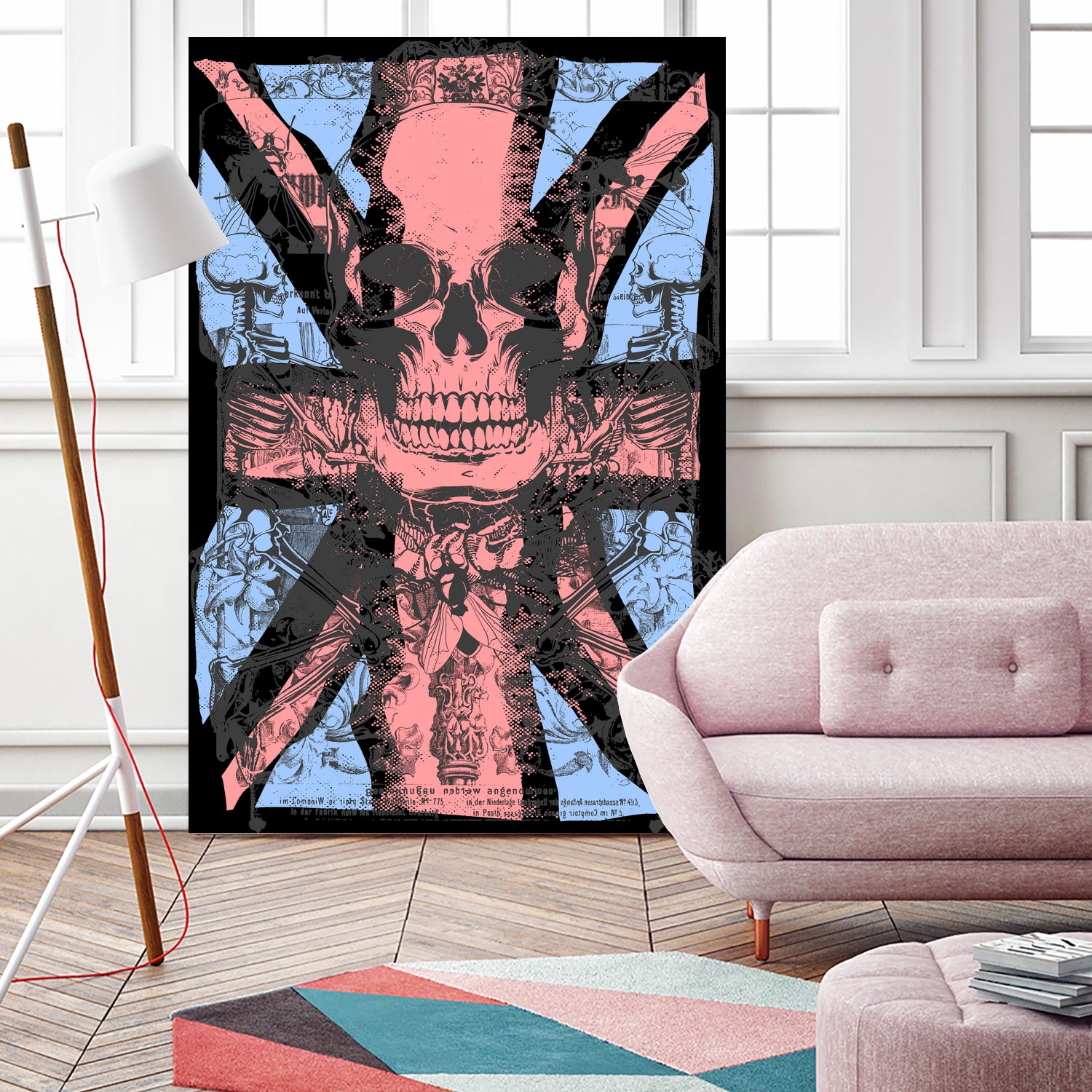 english flag skull by Sergio Marques on GIANT ART - red mixed media