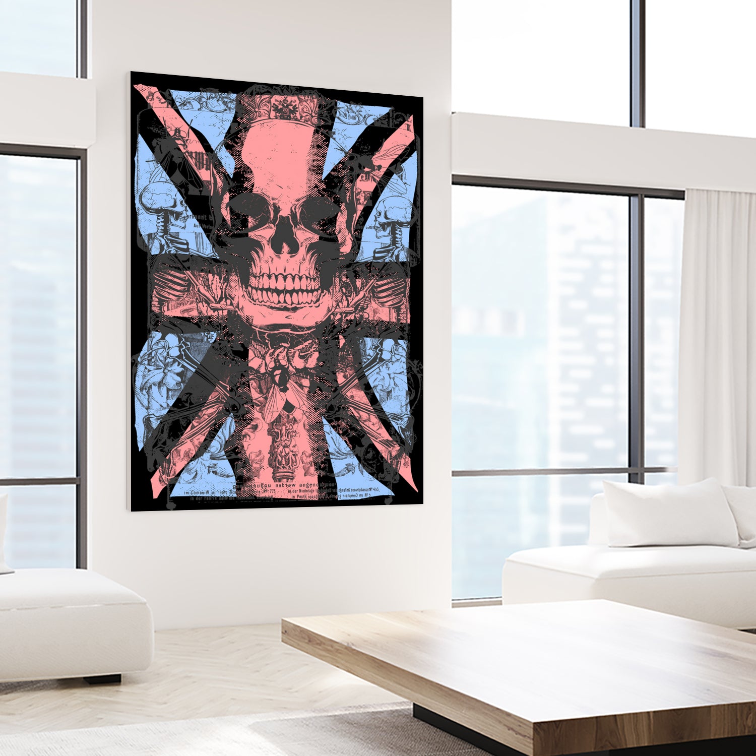 english flag skull by Sergio Marques on GIANT ART - red mixed media