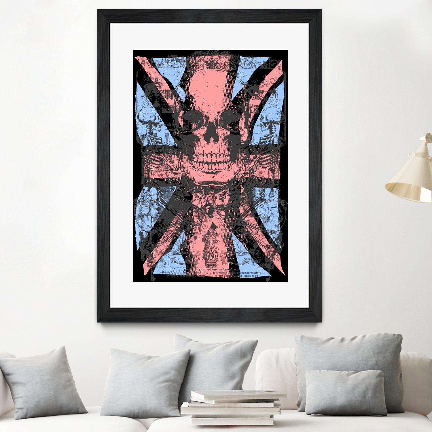 english flag skull by Sergio Marques on GIANT ART - red mixed media