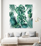 Tropical Summer Leaves Jungle Pattern #1 #tropical #decor by Anita & Bella Jantz on GIANT ART - green photo illustration