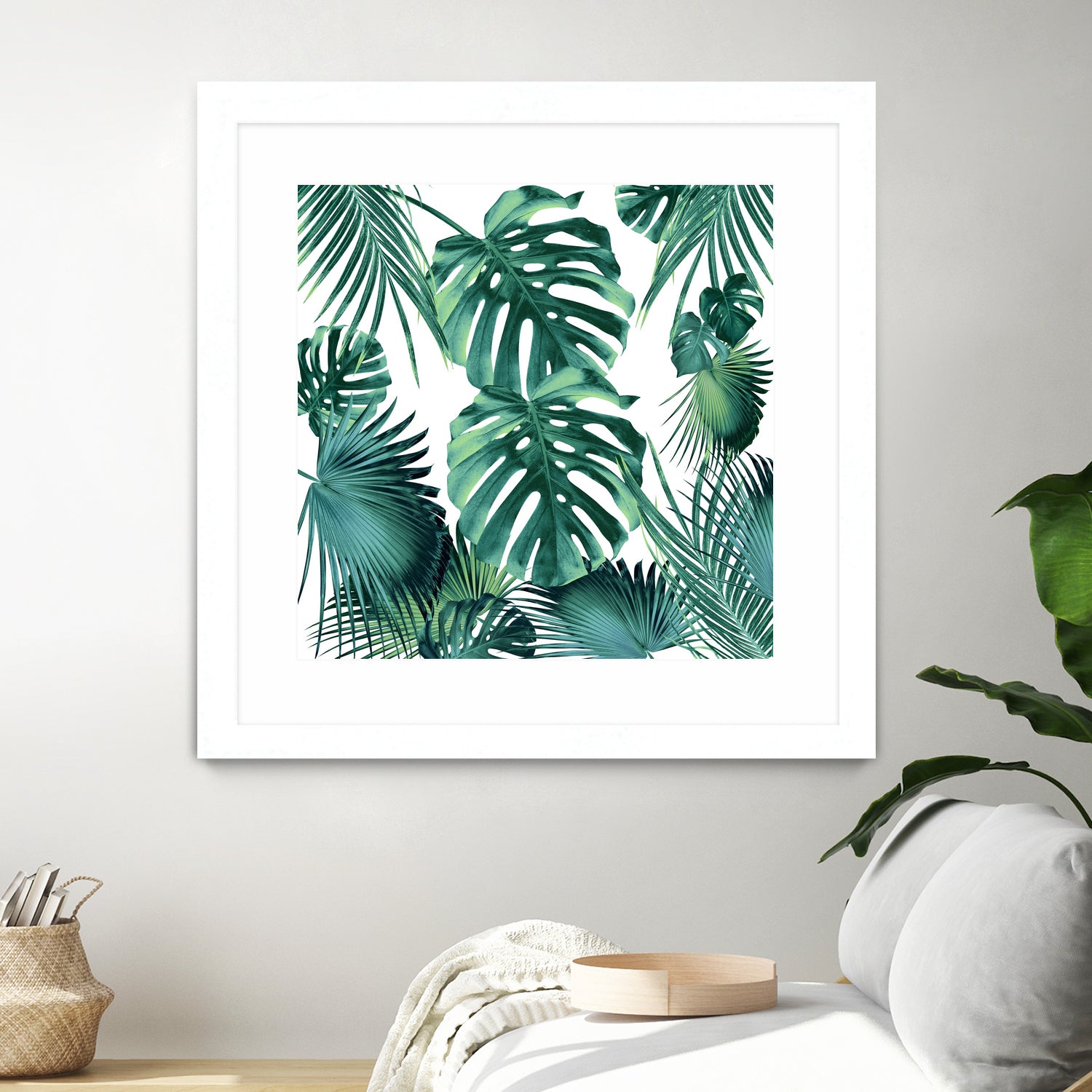 Tropical Summer Leaves Jungle Pattern #1 #tropical #decor by Anita & Bella Jantz on GIANT ART - green photo illustration