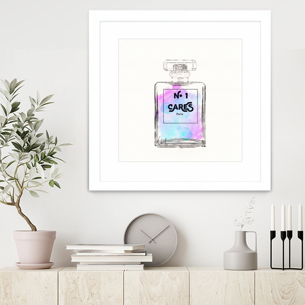 N.1 Cares Perfume-Watercolor by Oriana Cordero on GIANT ART - fuchsia digital drawing