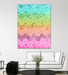 Rainbow Glitter Chevron #1 #shiny #decor #art by Anita & Bella Jantz on GIANT ART - orange photo illustration