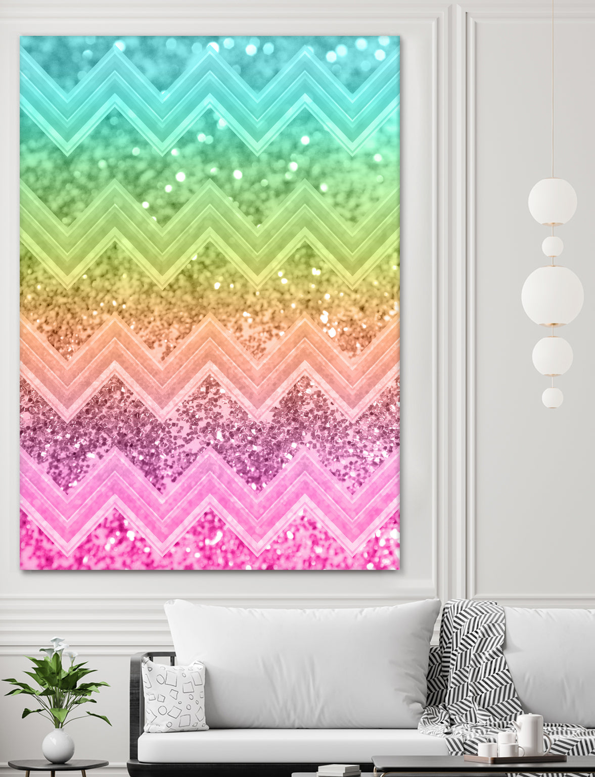 Rainbow Glitter Chevron #1 #shiny #decor #art by Anita & Bella Jantz on GIANT ART - orange photo illustration