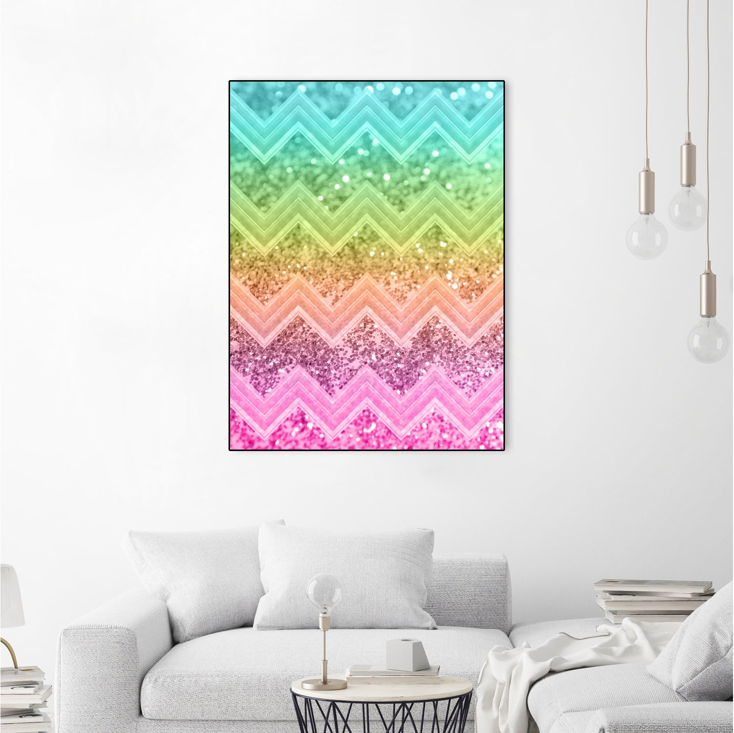 Rainbow Glitter Chevron #1 #shiny #decor #art by Anita & Bella Jantz on GIANT ART - orange photo illustration