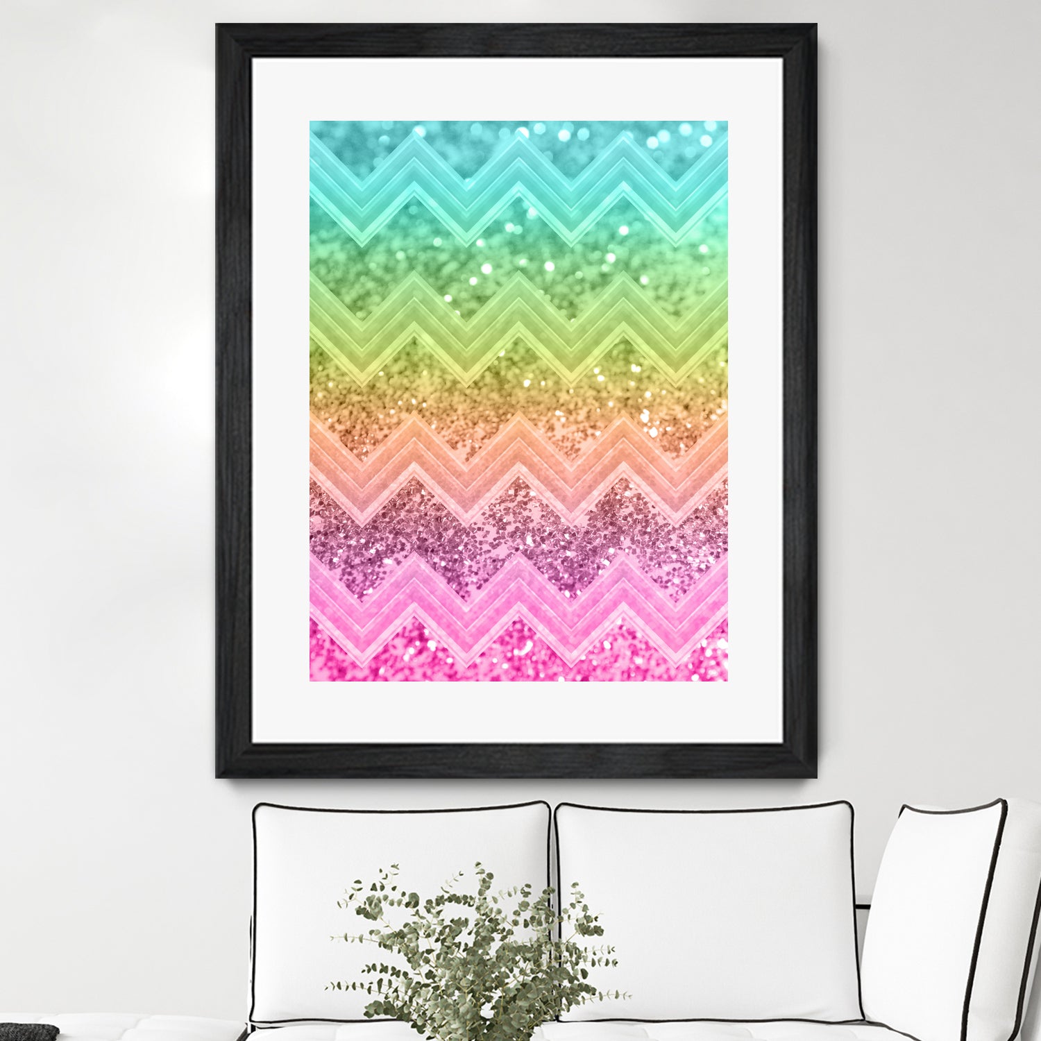 Rainbow Glitter Chevron #1 #shiny #decor #art by Anita & Bella Jantz on GIANT ART - orange photo illustration