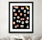 Sushi Roll Maki Nigiri Japanese Food Art by Nic Squirrell on GIANT ART - blue digital painting