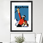 Austria Skiing Poster by Lorna Carroll on GIANT ART - blue digital drawing