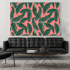 Banana leaves tropical leaves green pink by susana costa on GIANT ART - pink photo manipulation