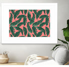 Banana leaves tropical leaves green pink by susana costa on GIANT ART - pink photo manipulation