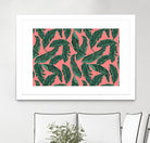 Banana leaves tropical leaves green pink by susana costa on GIANT ART - pink photo manipulation