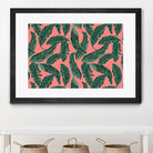 Banana leaves tropical leaves green pink by susana costa on GIANT ART - pink photo manipulation