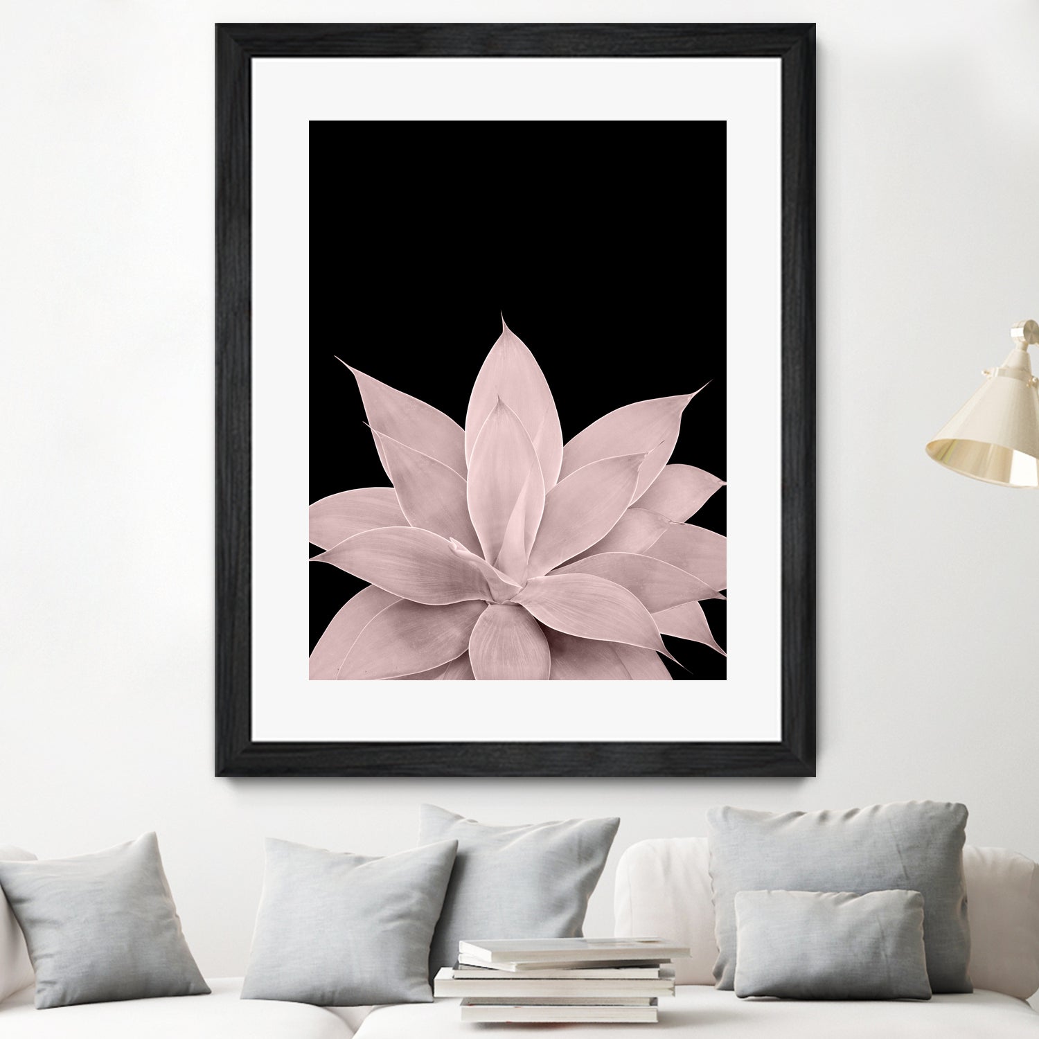 Blush Agave on Black #1 #tropical #decor #art by Anita & Bella Jantz on GIANT ART - pink photo illustration