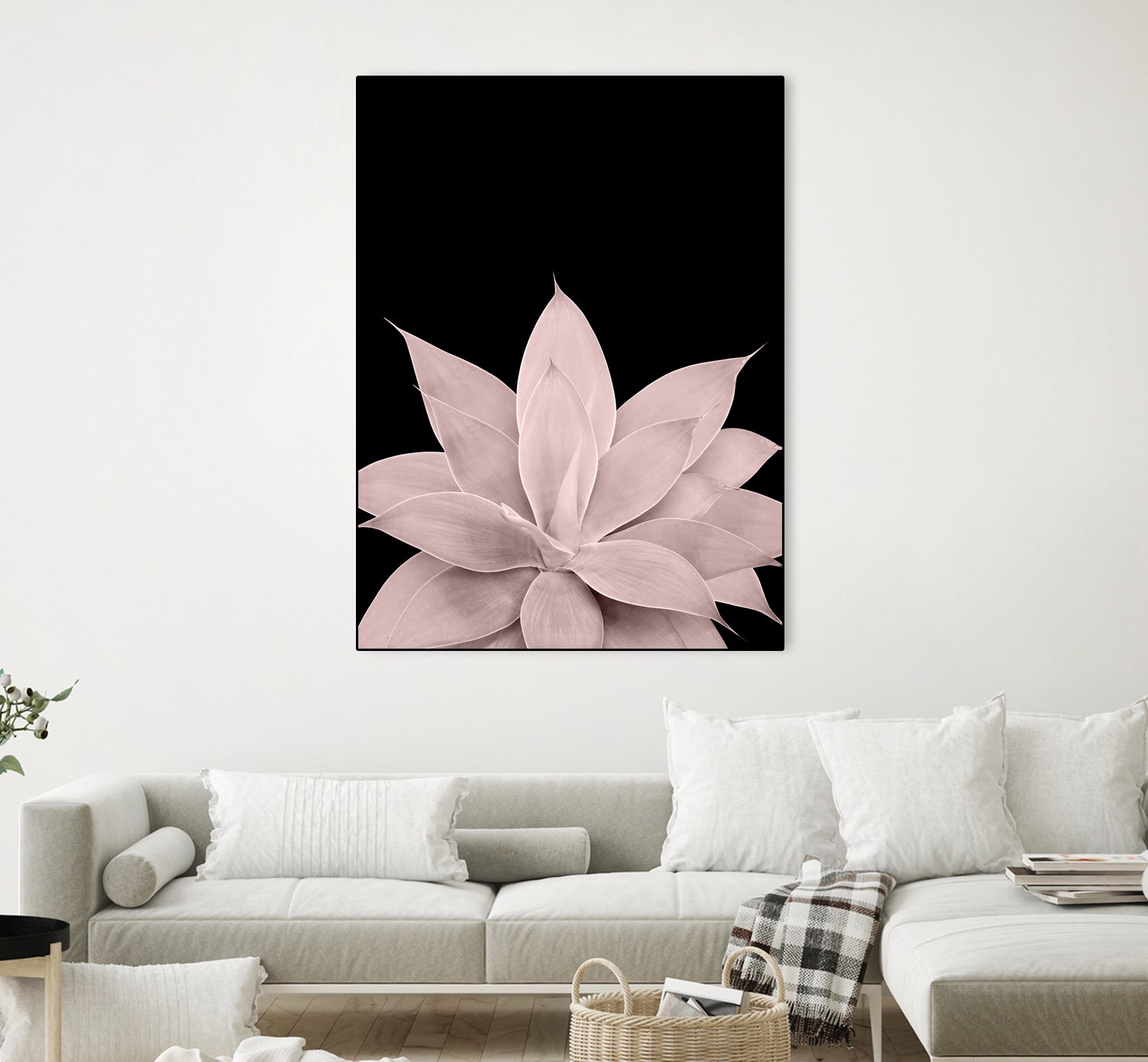 Blush Agave on Black #1 #tropical #decor #art by Anita & Bella Jantz on GIANT ART - pink photo illustration