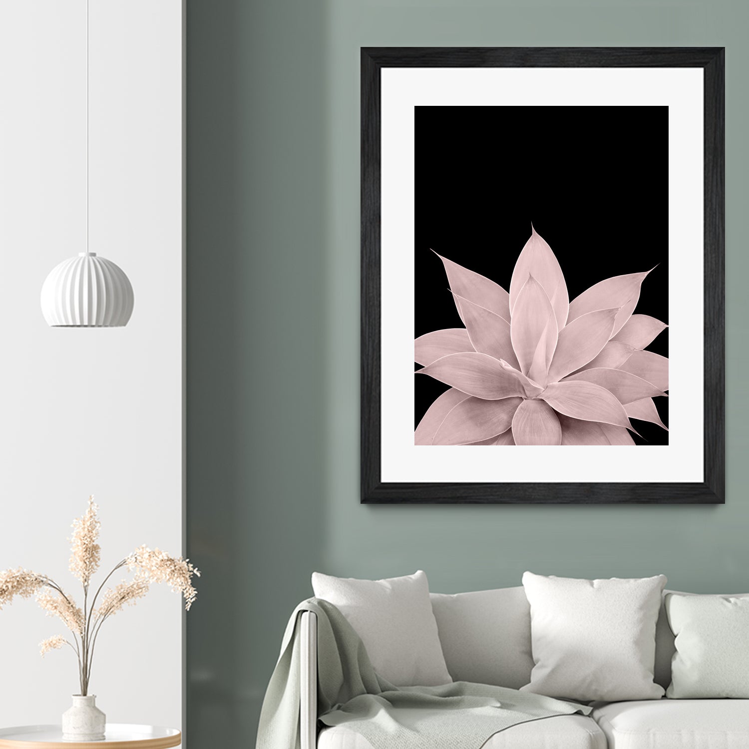 Blush Agave on Black #1 #tropical #decor #art by Anita & Bella Jantz on GIANT ART - pink photo illustration