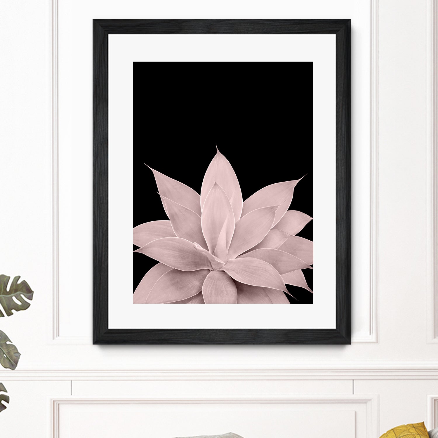 Blush Agave on Black #1 #tropical #decor #art by Anita & Bella Jantz on GIANT ART - pink photo illustration