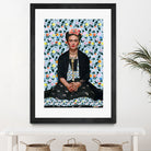 Frida kahlo Floral II by Vitor Costa on GIANT ART - blue photo illustration