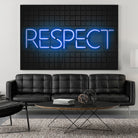 RESPECT – Neon Night by Art Frankenberg on GIANT ART - blue typography