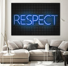 RESPECT – Neon Night by Art Frankenberg on GIANT ART - blue typography