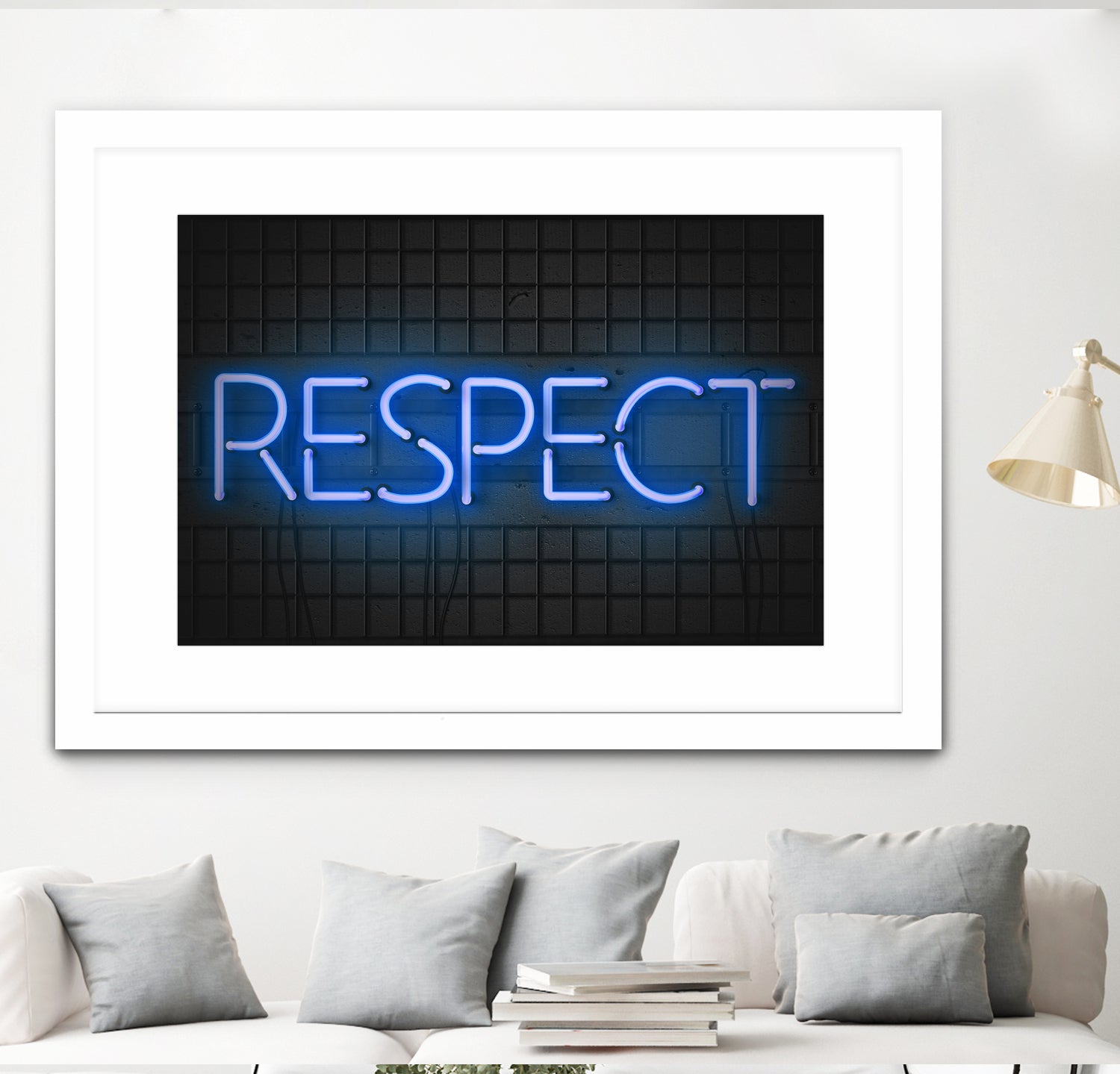 RESPECT – Neon Night by Art Frankenberg on GIANT ART - blue typography