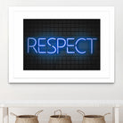 RESPECT – Neon Night by Art Frankenberg on GIANT ART - blue typography