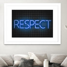 RESPECT – Neon Night by Art Frankenberg on GIANT ART - blue typography