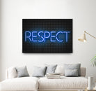 RESPECT – Neon Night by Art Frankenberg on GIANT ART - blue typography