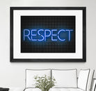 RESPECT – Neon Night by Art Frankenberg on GIANT ART - blue typography