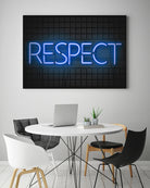 RESPECT – Neon Night by Art Frankenberg on GIANT ART - blue typography