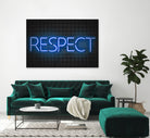 RESPECT – Neon Night by Art Frankenberg on GIANT ART - blue typography