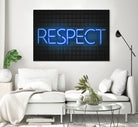 RESPECT – Neon Night by Art Frankenberg on GIANT ART - blue typography