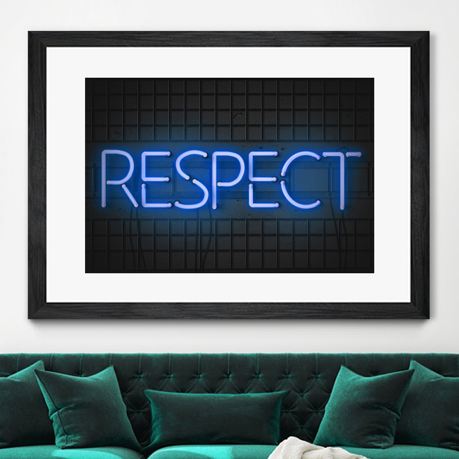 RESPECT – Neon Night by Art Frankenberg on GIANT ART - blue typography