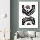 Gray Black White Agate with Rose Gold Glitter #2 #gem #decor by Anita & Bella Jantz on GIANT ART - gray photo illustration