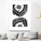 Gray Black White Agate with Rose Gold Glitter #2 #gem #decor by Anita & Bella Jantz on GIANT ART - gray photo illustration