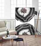 Gray Black White Agate with Rose Gold Glitter #2 #gem #decor by Anita & Bella Jantz on GIANT ART - gray photo illustration