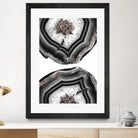 Gray Black White Agate with Rose Gold Glitter #2 #gem #decor by Anita & Bella Jantz on GIANT ART - gray photo illustration