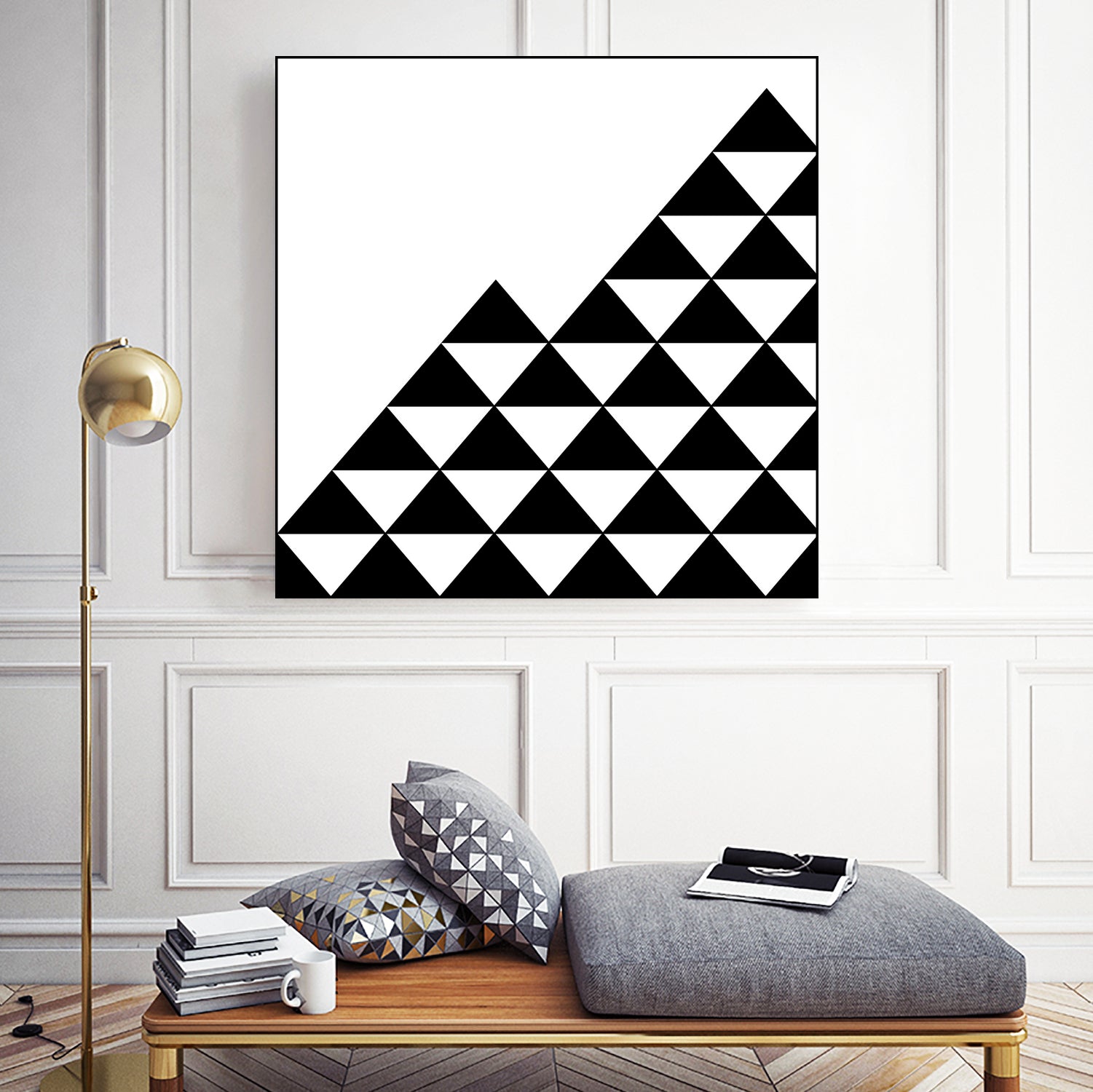 Abstract geometric pattern - black and white. by Keren Shiker on GIANT ART - black digital painting