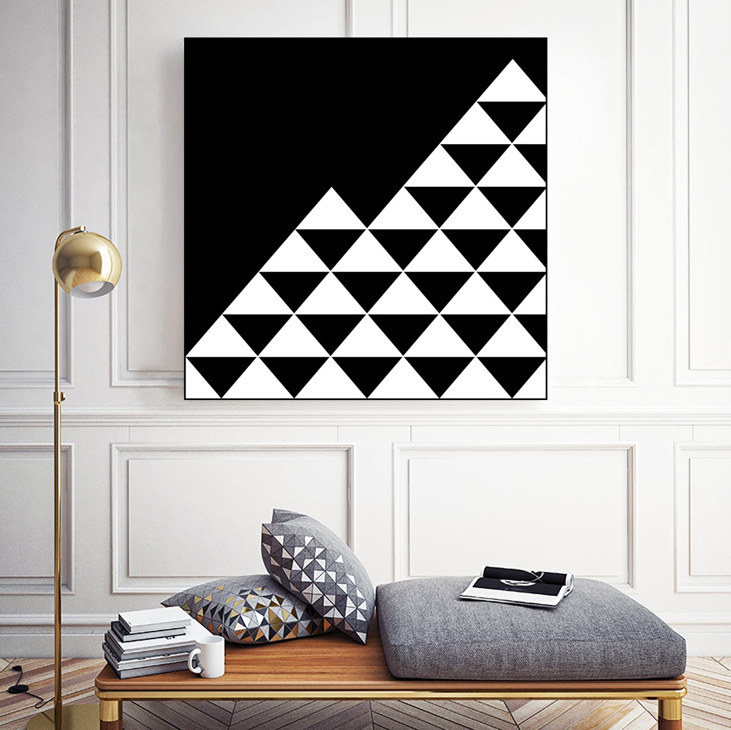 Abstract geometric pattern - black and white. by Keren Shiker on GIANT ART - black digital painting