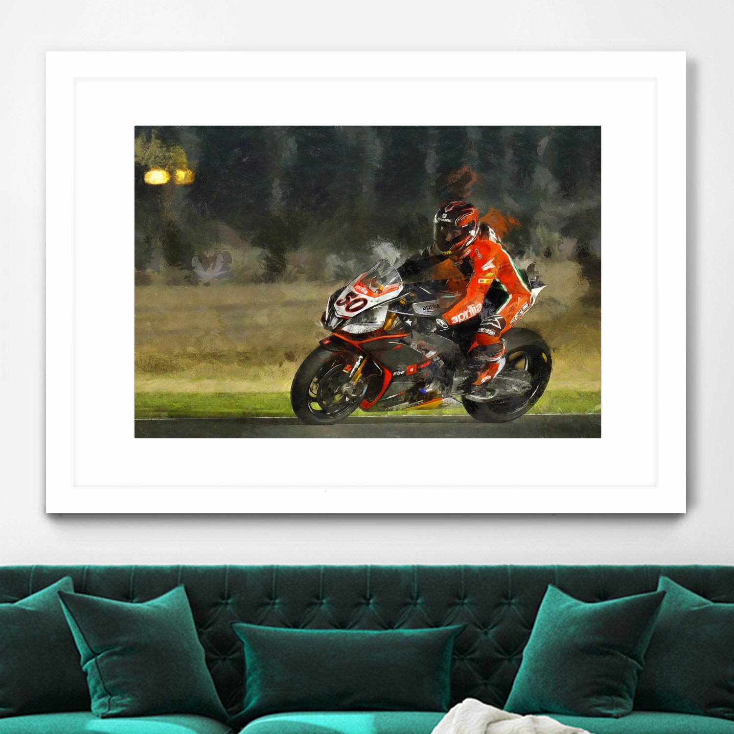 Motorcycle lover by jerome peloso on GIANT ART - orange digital painting