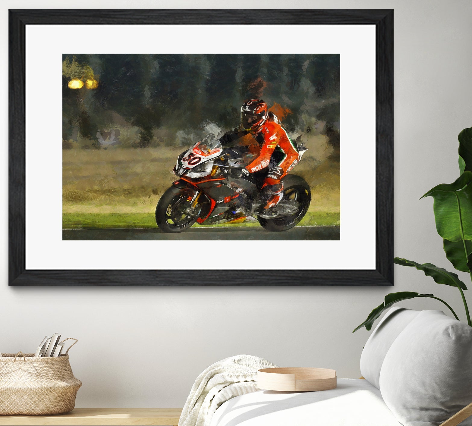 Motorcycle lover by jerome peloso on GIANT ART - orange digital painting