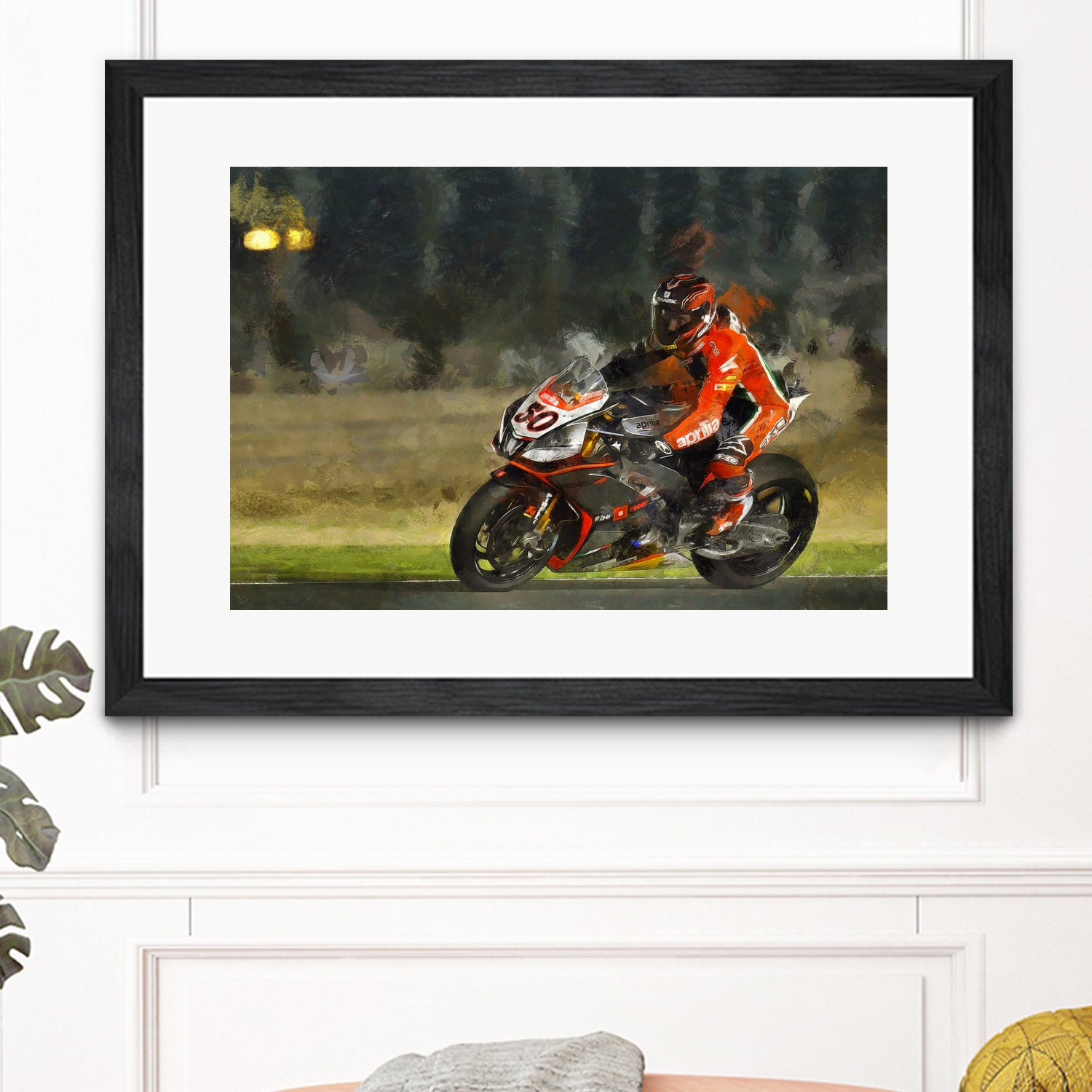 Motorcycle lover by jerome peloso on GIANT ART - orange digital painting