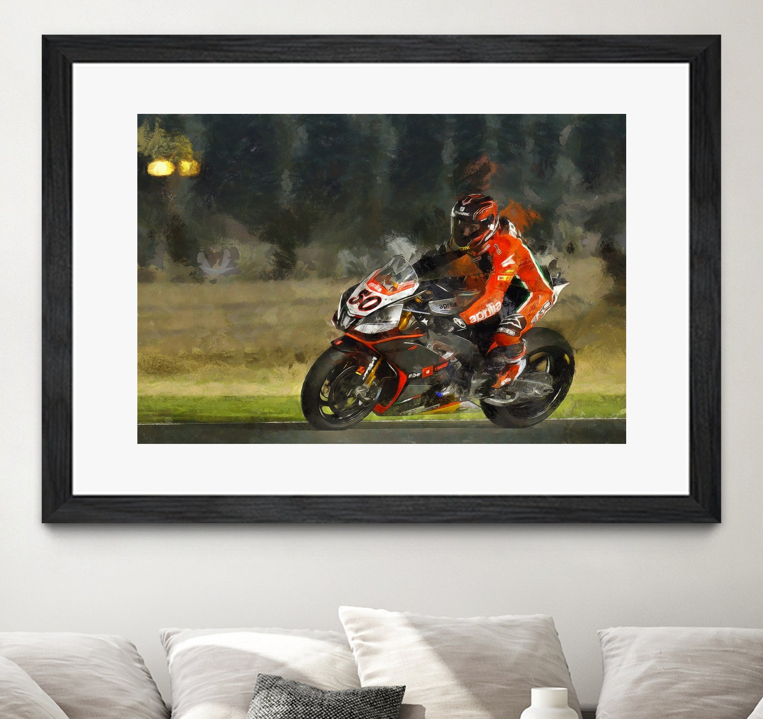 Motorcycle lover by jerome peloso on GIANT ART - orange digital painting