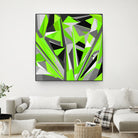 Grey-light-green geometry by Dmitry Chernov on GIANT ART - green digital painting