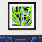 Grey-light-green geometry by Dmitry Chernov on GIANT ART - green digital painting